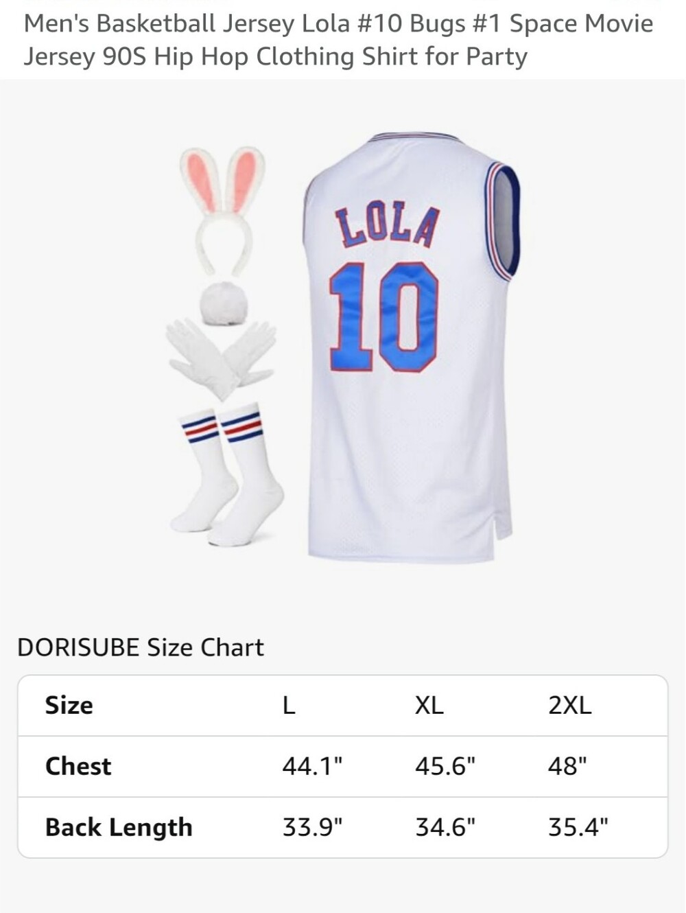 Space Movie Lola #10 White & Blue Jersey 90s Basketball Jersey